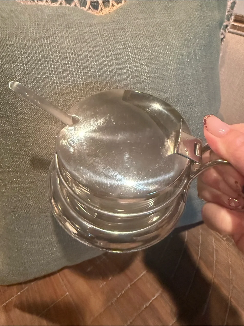 Table Craft 357  Stainless Steel & Glass Condiment Dish.